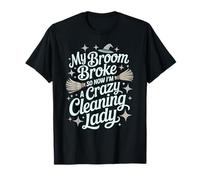 Kawaii Nettoyage Lady Balai de sorcière Broke Janitor Team Scrub T-Shirt