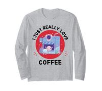 Kawaii Octopus J'adore Vraiment Les adorables Amateurs de café Manche Longue