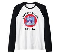 Kawaii Octopus J'adore Vraiment Les adorables Amateurs de café Manche Raglan