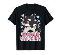 Kawaii Orca Rainbow Whale Observation de Baleines à Chibi Whale Girls T-Shirt