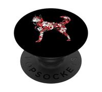 Kawaii Origami Akita Inu | Porte-Chien à Motif de Fleurs du PopSockets PopGrip Adhésif