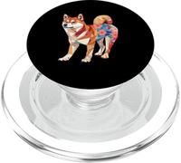 Kawaii Origami Shiba Inu | Porte-Chien à Motif de Fleurs du PopSockets PopGrip pour MagSafe