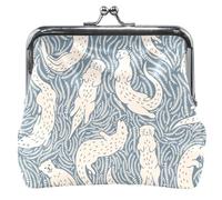 Kawaii Otter Art Porte-monnaie en cuir avec boucle de verrouillage pour cartes, Art loutre kawaii, Classique