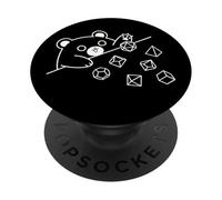 Kawaii Ours Lancer dés géométrie polyédrique Line Art PopSockets PopGrip Adhésif