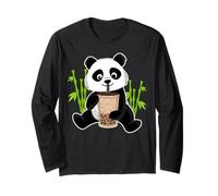 Kawaii Panda avec Bubble Tea et Bambou Cadeau Japon Manche Longue