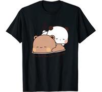 Kawaii Panda Bear Hug Bubu and Dudu Love is Being Lazy Pogether T-shirt unisexe cadeau amusant pour la Saint-Valentin, Noir , L