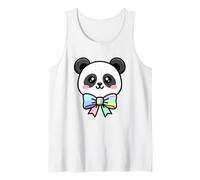 Kawaii Panda Dessin animé Arc-en-Ciel Arc Visage Pastel Mignon Débardeur