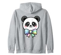Kawaii Panda Dessin animé Arc-en-Ciel Arc Visage Pastel Mignon Sweat à Capuche