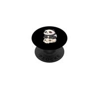 Kawaii Panda Mignon Animal Assis sur tête de Mort PopSockets PopGrip Adhésif