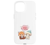 Kawaii Panda Roux Gamer Champignon Mignon Coque pour iPhone 15