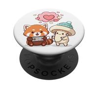 Kawaii Panda Roux Gamer Champignon Mignon PopSockets PopGrip Adhésif
