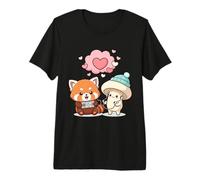 Kawaii Panda Roux Gamer Champignon Mignon T-Shirt Haut de Gamme