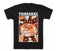 Kawaii Pankakke Women Men Casual Tshirt Kawaii Clothing Harajuku Cartoon Shirt Black M
