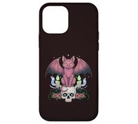 Kawaii Pastel Goth Creepy Cute Cat Ailes de Chauve-Souris Tête de Mort effrayante Coque pour iPhone 12 Mini