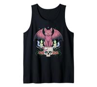 Kawaii Pastel Goth Creepy Cute Cat Ailes de Chauve-Souris Tête de Mort effrayante Débardeur