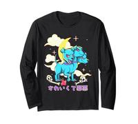 Kawaii Pastel Goth Cute Creepy Chien 3 Têtes Halloween Design Manche Longue
