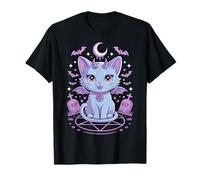 Kawaii Pastel Goth Demon Cat Spooky Occult Graveyard T-Shirt