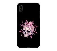 Kawaii Pastel Goth Skull Pink Spider Web Menhera Esthétique Coque pour iPhone XS Max