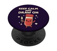 Kawaii Phlebotomist Humour Mignon Sang Draw Medical Nurse Blague PopSockets PopGrip Adhésif