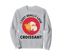 Kawaii Pig I Just Really Love Croissants Sweatshirt