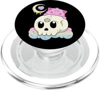 Kawaii Pink Pastel Goth Cute Creepy Demon Cat & Skull Anime PopSockets PopGrip pour MagSafe
