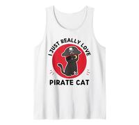 Kawaii Pirate Cat J'adore Vraiment Un Mignon Amateur de Chats Pirates Débardeur