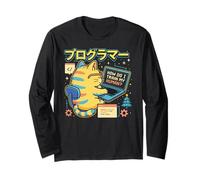 Kawaii Programmer Cat Computer Science Funny Coding Train Manche Longue