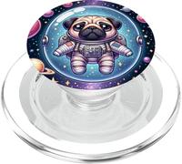 Kawaii Pug in Space: Cute Astronaut Pug PopSockets PopGrip pour MagSafe