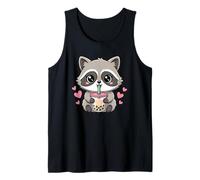 Kawaii Raccoon Boba Lover Illustration Débardeur