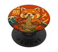 Kawaii Ramen Red Panda Anime Japanese Noodles Cute PopSockets PopGrip Adhésif
