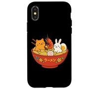 Kawaii Ramen Wave Lapins & Crevettes Nouilles Japonaises Art Coque pour iPhone X/XS
