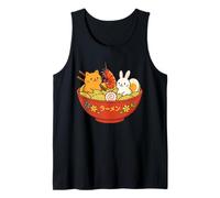 Kawaii Ramen Wave Lapins & Crevettes Nouilles Japonaises Art Débardeur