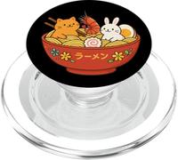 Kawaii Ramen Wave Lapins & Crevettes Nouilles Japonaises Art PopSockets PopGrip pour MagSafe