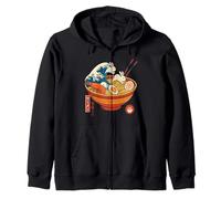 Kawaii Ramen Wave Lapins & Crevettes Nouilles Japonaises Art Sweat à Capuche
