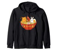 Kawaii Ramen Wave Lapins & Crevettes Nouilles Japonaises Art Sweat à Capuche