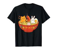Kawaii Ramen Wave Lapins & Crevettes Nouilles Japonaises Art T-Shirt