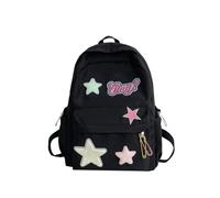 Kawaii Sac à Dos Étoile Imprimé Tissu Décontracté Femmes Sac à Dos City Sacs à Dos Femmes Rouge (Noir, Taille unique)