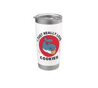 Kawaii Shark Lover J'aime vraiment les amateurs de biscuits Gobelet isotherme en acier inoxydable double paroi