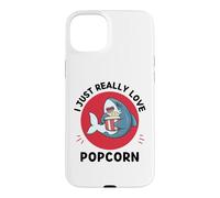 Kawaii Shark Lover J'aime Vraiment Les Amateurs de Pop-Corn Coque pour iPhone 15 Plus