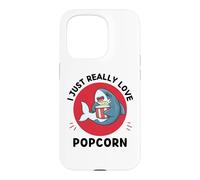 Kawaii Shark Lover J'aime Vraiment Les Amateurs de Pop-Corn Coque pour iPhone 15 Pro