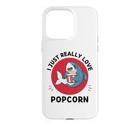 Kawaii Shark Lover J'aime Vraiment Les Amateurs de Pop-Corn Coque pour iPhone 15 Pro Max
