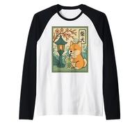 Kawaii Shiba Inu Matcha Boba Japonais Anime Mignon Amoureux des Chiens Manche Raglan