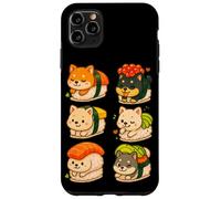 Kawaii Shiba Inu Sushi Roll Set de rouleaux de sushi dans un style amusant Chibi Coque pour iPhone 11 Pro Max
