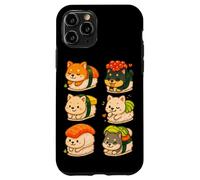 Kawaii Shiba Inu Sushi Roll Set de rouleaux de sushi dans un style amusant Chibi Coque pour iPhone 11 Pro