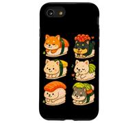 Kawaii Shiba Inu Sushi Roll Set de rouleaux de sushi dans un style amusant Chibi Coque pour iPhone SE (2020) / 7 / 8
