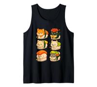 Kawaii Shiba Inu Sushi Roll Set de rouleaux de sushi dans un style amusant Chibi Débardeur