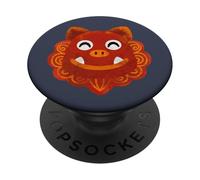 Kawaii Shisa Lion Dog Japon Okinawa Anime Mignon esthétique années 90 PopSockets PopGrip Adhésif