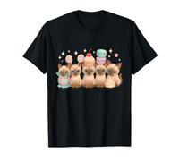 Kawaii Siamois Cat Lineup Cute Dessert Pastel Art T-Shirt