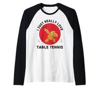 Kawaii Sloth I Just Really Love Amoureux du Tennis de Table Manche Raglan