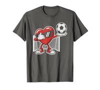 Kawaii Soccer Heart Love Dabbing Valentine Kick Game Coach T-Shirt